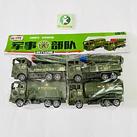 Xe ô tô đồ chơi, vỉ 4 xe ô tô cứu hỏa, công trường, quân sự, công trình xây dựng cho bé