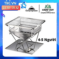 Đồ cắm trại bếp nướng campingmoon cắm trại du lịch dã ngoại bếp than xếp nướng thịt BBQ ngoài trời campout A017