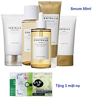 Bộ 5 Sản Phẩm Giảm Mụn Làm Dịu Da Skin1004 Madagascar Centella (Sữa Rửa Mặt 125ml+ Toner 210ml + Serum 55ml hoặc 100ml + Kem Ngày 75ml+ Kem Đêm 75ml) + Tặng 1 mặt nạ Dr.Morita