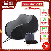 Gối Ngủ Văn Phòng Du Lịch + Kèm Bịt Mắt, Bịt Tai – Gối Ngủ Chữ U Chất Liệu Memory Foam Chính Hãng miDoctor