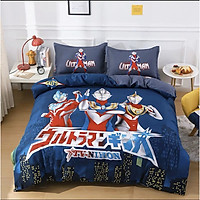 Bộ Chăn Ga Gối Cotton Magic Siêu Nhân Xanh Đậm