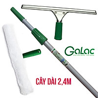 Bộ Dụng Cụ Lau Kính Cán Dài 2,4m Galac-02 Dùng Cho Cửa Kính Cao Dưới 4 Mét - Hàng Cao Cấp Chính Hãng - Tặng Đồ Sơ Cua Thay Thế