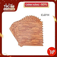 Set 08 Tấm Thảm Xốp Ghép Vân Gỗ Cho Bé Suteki, Chất Liệu EVA, Kích Thước 60x60x1 cm, Kèm Tấm Bên