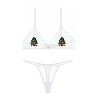 Varsbaby Giáng Sinh Quần Lót Pháp Bạc Hà Gợi Cảm Sexy Xanh Lưới Đúc Thông Hơi Không Trong Suốt Mềm Áo Lót Thoáng Khí Nhẹ Bộ Áo Ngực