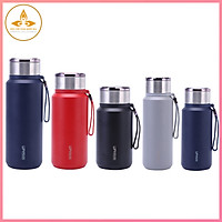 Bình giữ nhiệt inox 304 có lõi lọc pha trà giữ nhiệt 24h - 48h - YOGA QG , dây xách tiện lợi , bình nước giữ nhiệt cute nắp titan , dung tích 650ml- 800ml - 1000ml - 1300ml - 1500ml - Hàng chính hãng