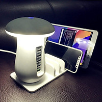Adapter Củ Sạc Đa Năng Kiêm Đèn Nấm Đổi Màu Để Bàn Reroka LS Đẹp Lung Linh Gọn Gàng Tiện Lợi Công Suất 10W 4 Cổng Sạc Thông Minh 1 Cổng Sạc Nhanh QC3.0 Dùng Cho Điện Thoại Iphone Android Tablet - Hàng Chính Hãng