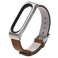 Dây đeo thay thế cho Xiaomi Miband 3 và 4 MB14 da PU thời trang (Tặng vòng chỉ đỏ giỏ đào/may mắn ngẫu nhiên)