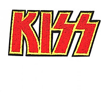 Patch ủi sticker vải - Chữ KISS đỏ