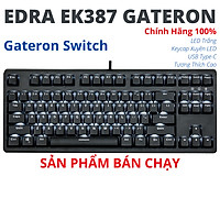 Bàn Phím Cơ Gaming E-Dra EK387 Switch Gateron Led Trắng - Hàng Chính Hãng