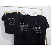 ÁO thun Gia Đình màu đen in trái tim Gia Đình NHỏ Hạnh Phúc TO