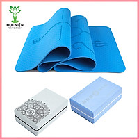 Combo Thảm Định Tuyến 2 Lớp 6 MM+ Gạch In Hoa Văn Cao Cấp- YOGA QG, Thấm Hút Đàn Hồi Tốt, Chất Liệu Cao Su Tự Nhiên, Thân Thiện, Màu Sắc Sang Trọng, Độ Nén Cao, Bỗ Trợ Cho Các Bài Tập Yoga, Tăng Thêm Các Động tác Linh Hoạt. Hàng Chính Hãng