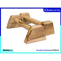 Dụng cụ chống đẩy, hít đất bằng gỗ, Parallettes gỗ hỗ trợ tập Handstand, Pocorrys PAH-01, Màu gỗ tự nhiên