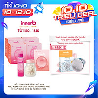 Combo giữ ẩm, sáng da InnerB Aqua Bank lọ 56 viên & nước uống Collagen (4 hộp x 6 chai)