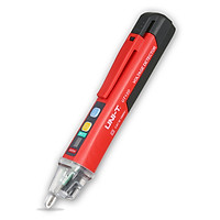 Uni-T Portable Non-Contact Ac Voltage Tester Pen Shaped V~Alert Detector With Sound And Light Alarm And Led Flashlight - Red