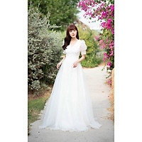 Đầm maxi mặc cưới dự tiệc nơ TRIPBLE T DRESS -Size M/L(kèm ảnh/video thật)MS102Y