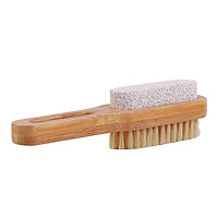Foot Brush Scrubber Bamboo Handle Pumice Stone Feet Exfoliating Dead Skin Remover Massage Pedicure Tool Foot Care