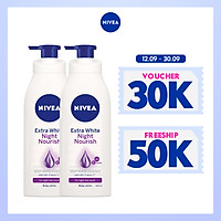 Bộ đôi Sữa Dưỡng Thể Trắng Da Nivea Ban Đêm (400ml) - 88126