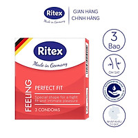 Bao cao su Ritex Feeling ôm sát vừa vặn hộp 3 bao - Hàng nhập khẩu chính hãng