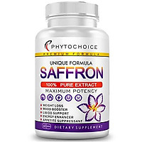 Pure Saffron Extract for Healthy Weight Loss-Natural Appetite Suppression Pills-Mood Booster Anti-Anxiety Saffron Supplement for Depression-Hunger Suppressant for Women and Men (60 Saffron Capsules)