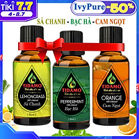 Combo 3 Tinh Dầu Sả Chanh + Tinh Dầu Bạc Hà + Tinh Dầu Cam Ngọt - Tinh Dầu Xông Phòng Nguyên Chất Nhập Khẩu Giúp Thư Giãn, Đuổi Muỗi Và Thơm Phòng (3 chai 10ML)