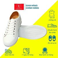 Giày Sneaker Thể Thao Nam Da Bò UDANY - GBD06 - Màu Trắng