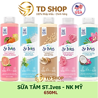 Sữa tắm St.Ives 650ml Muối biển I Yến mạch & Bơ I Cam chanh tẩy tế bào chết - TD Shop