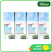 Lốc 4 sữa Chua Uống Tiệt Trùng Hương Việt Quất Tự Nhiên TH True Yogurt 180ml