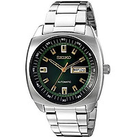 Seiko Men's SNKM97 Analog Green Dial Automatic Silver Stainless Steel Watch
