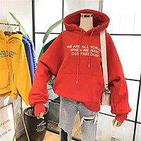(HÌNH THẬT) ÁO KHOÁC HOODIE CHUI CỔ NỮ IN CHỮ NỔI FORM RỘNG CHÂT NỈ CỰC ĐẸP MẪU MỚI SIÊU HOT THỜI TRANG CAO CẤP FWS03