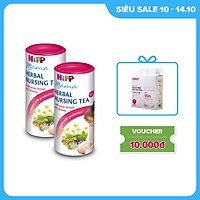 Combo 2 Trà cốm lợi sữa hoà tan HiPP Mama Herbal Nursing Tea 100% thảo mộc, dành cho mẹ sau sinh và đang cho con bú giúp bồi bổ cơ thể, hỗ trợ và tăng cường lượng sữa (2 hộp x 200g)