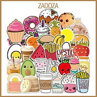 Sticker đồ ăn cute đáng yêu decal dán laptop , điện thoại hình dán trang trí