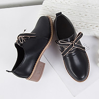 IELGY Leather shoes, women's shoes, wild British wind, retro student, belt, single shoes, women