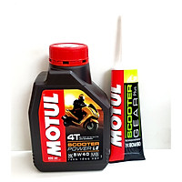 Combo nhớt xe tay ga Motul Power Le 800ml + nhớt hộp số Motul Gear oil 120ml