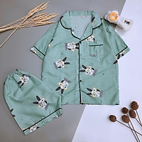 Đồ Ngủ Pijama Ngắn Cộc Tay Quần Đùi Chất Kate Cao Cấp Loại 1, Sét Đồ Bộ Nữ Đẹp Mặc Nhà Thoáng Mát