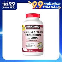 Viên Uống Kirkland Signature Calcium Citrate Magnesium And Zinc with Vitamin D3 Hỗ trợ xương, cải thiện nguy cơ loãng xương, bổ sung vitamin D3, bổ sung kẽm và Magie