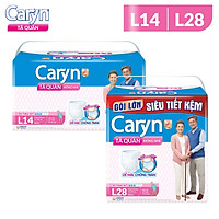 Tã Quần Caryn Mỏng Nhẹ Chống Tràn Size L - 14 Miếng/28 Miếng Dành Cho Người Lớn (Có Thể Tự Đi Lại Được)