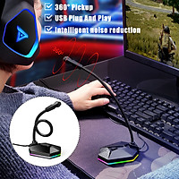 Gaming Microphone, Desktop Laptop USB Microphone Plug & Play Podcast Video Game