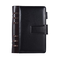 A6 PU Loose-leaf Spiral Notebook Binder Business Planner Dairy Agenda Vintage Office Stationery w/ Card Photo Slot Pen