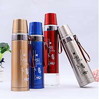 Bình Giữ Nhiệt Nóng Lạnh Cao Cấp Pure Healthy Happy 800ml, (Nhiều Màu)- Giao màu ngẫu nhiên