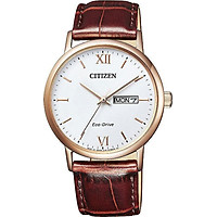 Đồng Hồ Citizen Nam Dây Da Máy Eco-Drive BM9012-02A - Mặt Trắng (37mm)