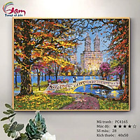 Tranh tô màu theo số phong cảnh mùa thu PC4165