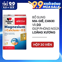 Viên uống bổ sung Canxi phòng ngừa loãng xương Doppelherz Magnesium + Calcium + D3 (Hộp 30 viên)