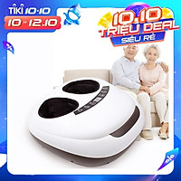 Máy Massage Chân (Lòng bàn chân, Chân, Ngón chân) | Liệu pháp mát xa từ áp suất không khí và con lăn nhiệt, Massage theo phương pháp Shiatsu Nhật Bản - Hàng nhập khẩu - Tặng kèm Máy massage cầm tay mini - Giao màu ngẫu nhiên