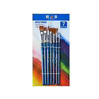 H&B 7pcs Paint Brushes Set Filbert Tips Nylon Hair Paintbrushes for Students Adults Artists Acrylic Oil Watercolor