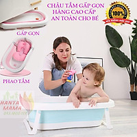 Chậu tắm gập gọn kèm phao cho bé - bồn tắm em bé