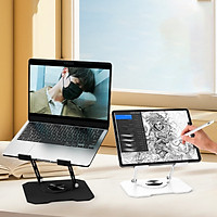 Kệ đỡ giá đỡ đế tản nhiệt dành cho laptop, macbook, máy tính hợp kim nhôm gấp gọn xoay 360 độ nhiều nấc độ cao - K2 - Hàng chính hãng