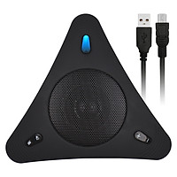 USB Speakerphone Conference Microphone with Speaker 360° Omnidirectional Mic Echo Cancellation PC Computer Laptop