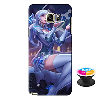 Ốp lưng nhựa dẻo dành cho Samsung Galaxy Note 5 in hình Butterfly Đông Êm Đềm - Tặng Popsocket in logo iCase - Hàng Chính Hãng