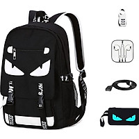 Bộ Balo Phát Sáng Thời Trang (Tặng Ví + Cáp Sạc Usb + Tai Nghe + Khóa Số Chống Chộm)