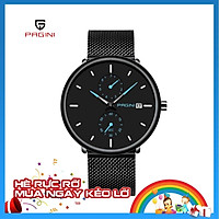 Đồng Hồ Nam Pagini Dây Titanium Mặt Tròn Sang Trọng PA9966, Kính Cao Cấp Chống Trầy Xước Siêu Tốt, Hiển Thị Lịch Ngày, Máy Nhật Siêu Bền - Phong Cách Nam Tính - Lịch Lãm - Đẳng Cấp - Thời Thượng